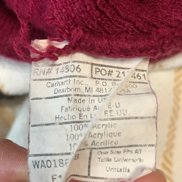 Carhartt Acrylic Knit Cuffed Pink Beanie Cap Hat One Size - Picture 6 of 6